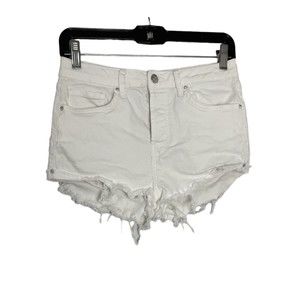 Forever 21 Frayed White Jean Shorts Size 27
